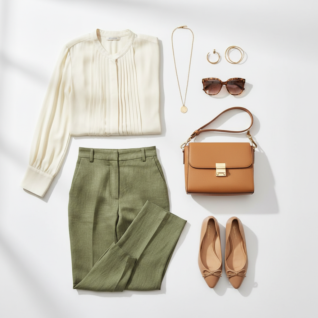 Damenmode Flat Lay – Stylische Damenbekleidung und Accessoires bei BodyLuxCare