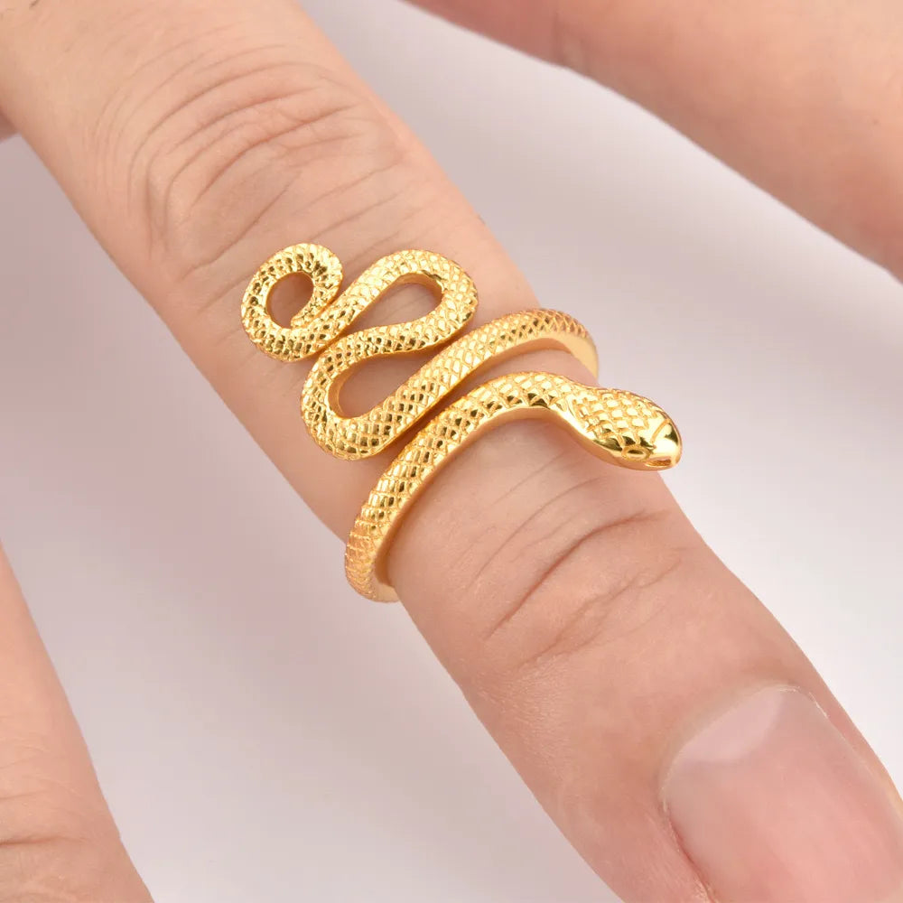 Retro Ring-Set 2-teilig Light Gold – geometrisch hohl Modeschmuck