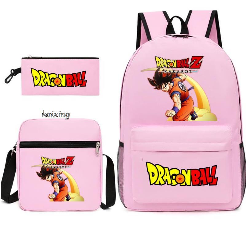Anime Rucksack Set 3-teilig – Canvas Schulrucksack mit Umhängetasche & Federmäppchen, 45x32x13 cm