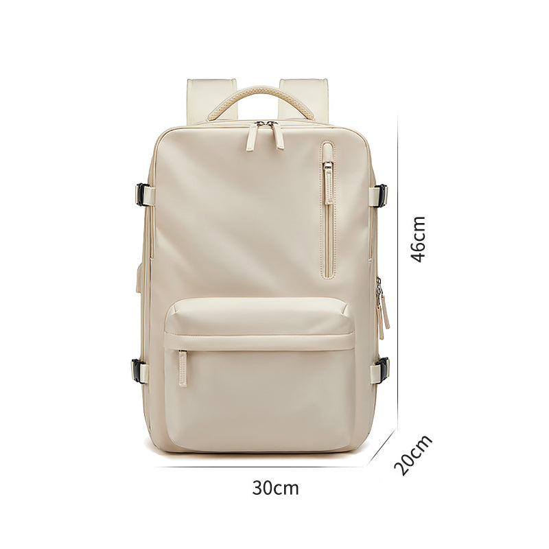 Rucksack Unisex armeegrün USB – Seitenansicht wasserdicht Polyester