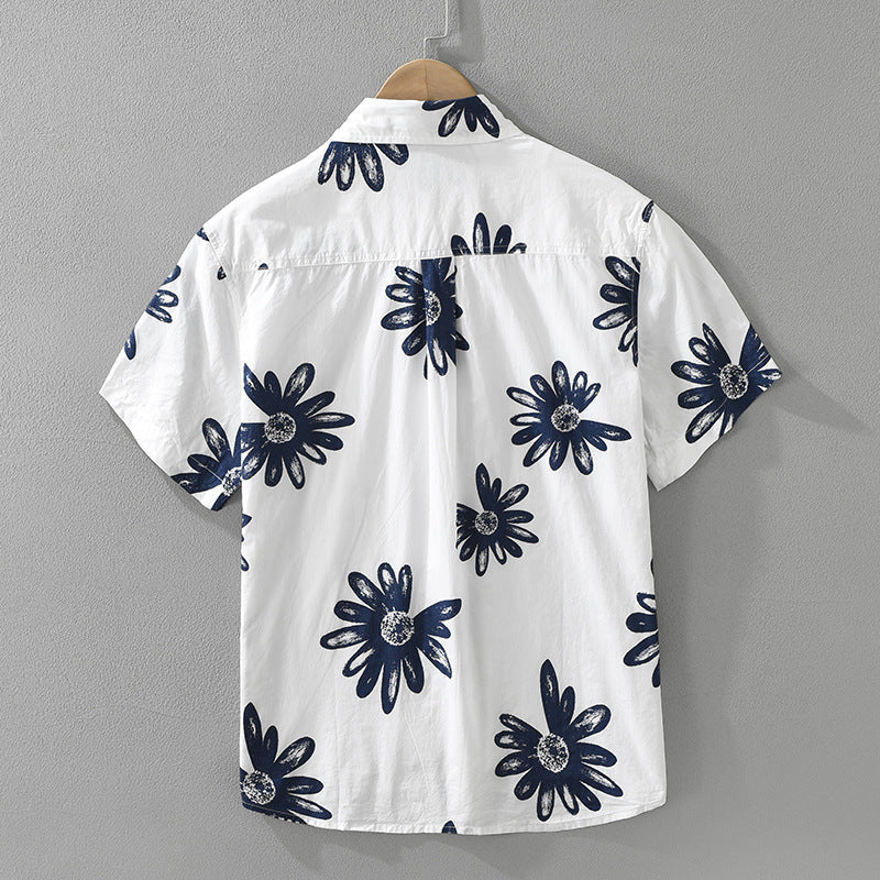 Japanisches Trendhemd Herren Apricot Loose Fit Sommer