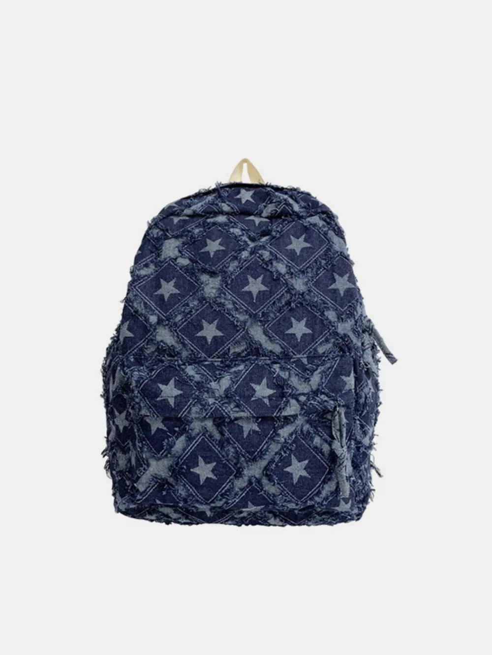 Schulrucksack Damen Denim Stern Rückseite – verstellbarer Trageriemen