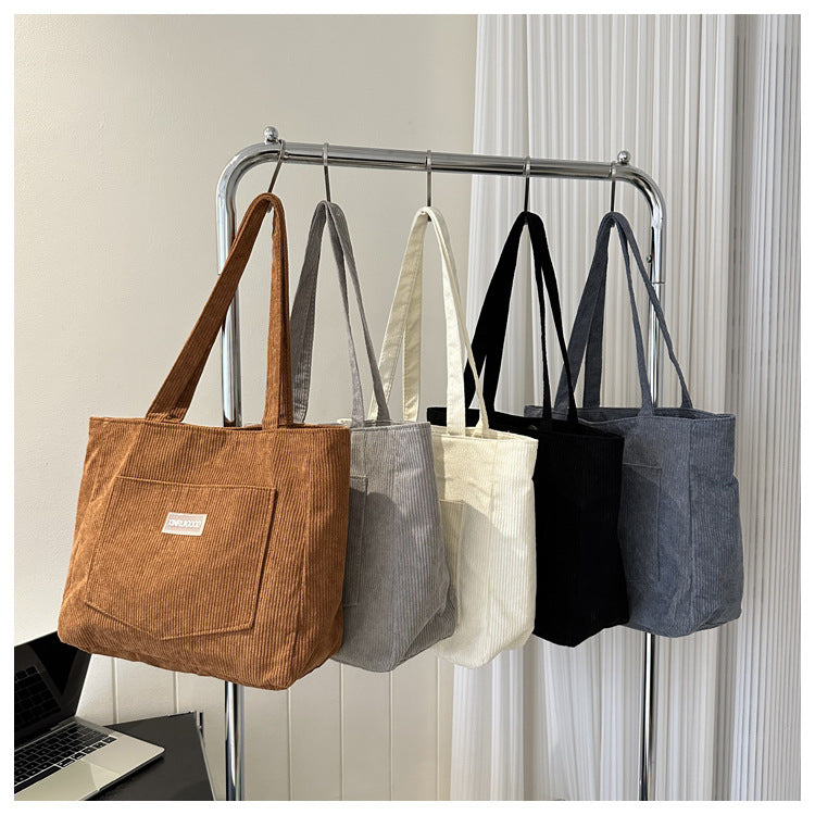 Cord-Umhängetasche Damen – Stilvolle Schultertasche aus Kord in 5 Farben – Variante 5 – Gesamtansicht