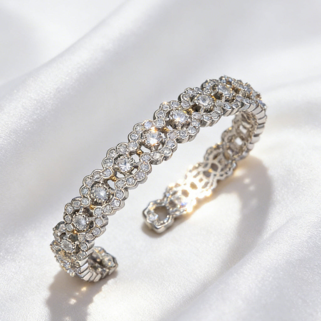 Luxus Armreif Damen Strass Manschettenarmreif Vorderseite