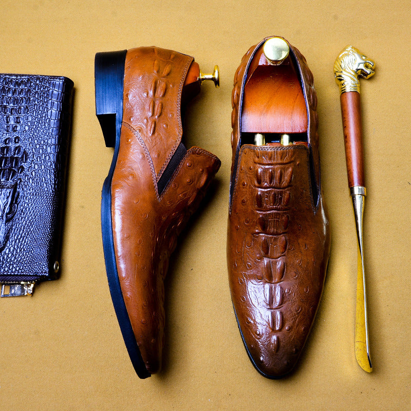Herren Business Loafer Krokodilmuster – Frontansicht