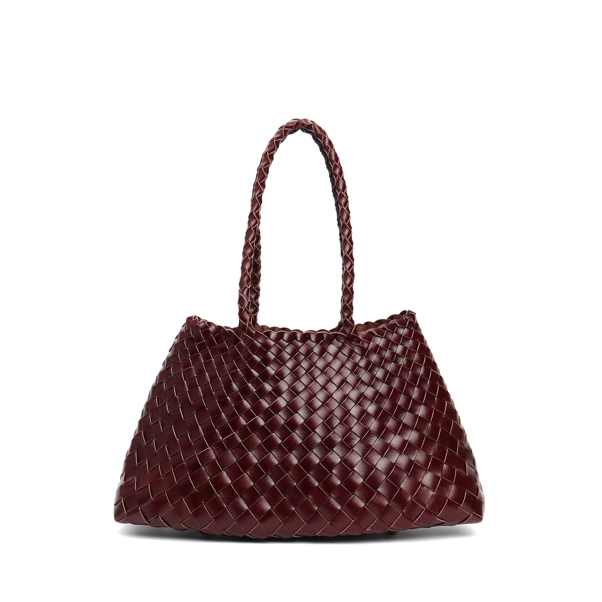 Retro Handtasche mit großer Kapazität – Handgewebte Echtleder Shopper Tote Bag
