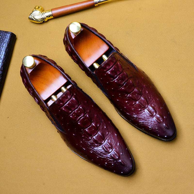 Herren Loafer Krokodilprägung Leder – Seitenansicht