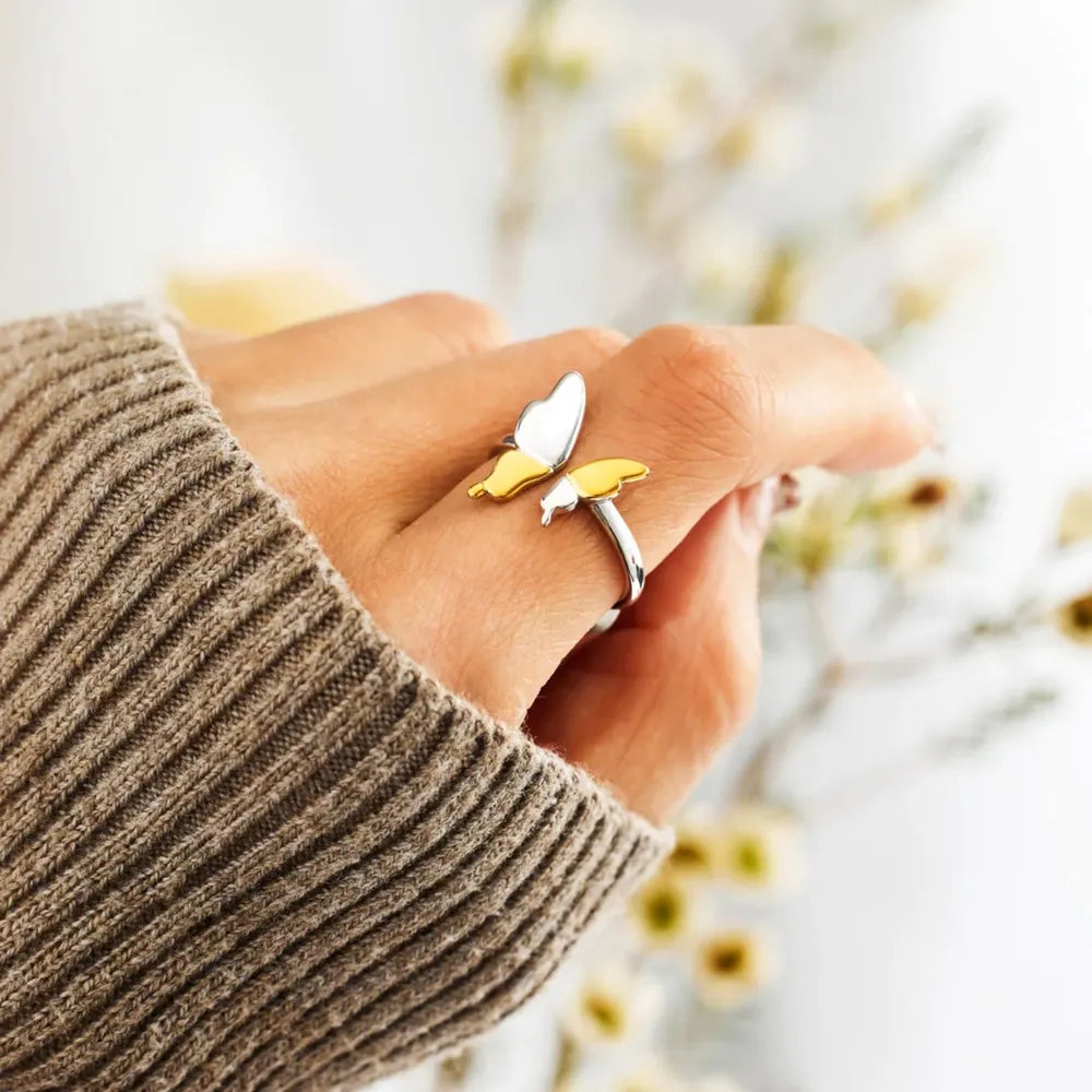 Glasdom Rose Weiß mit Schmetterling – Valentinstag Weihnachten Geschenk