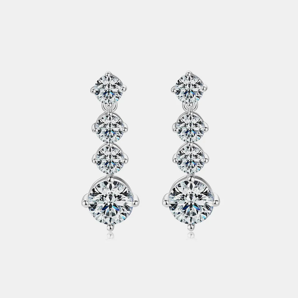 4 Karat Moissanite Ohrringe Sterling Silber – Seitenansicht Detail