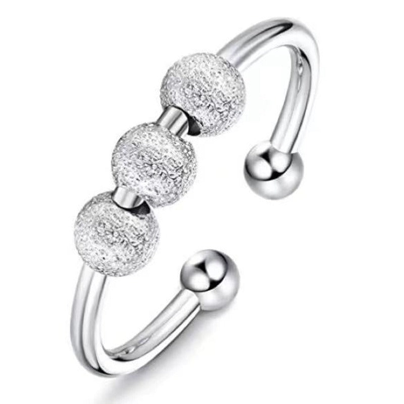Damen Silber Ringe Set 6 Stück – Fidget Ringe Seitenansicht versilbert verstellbar