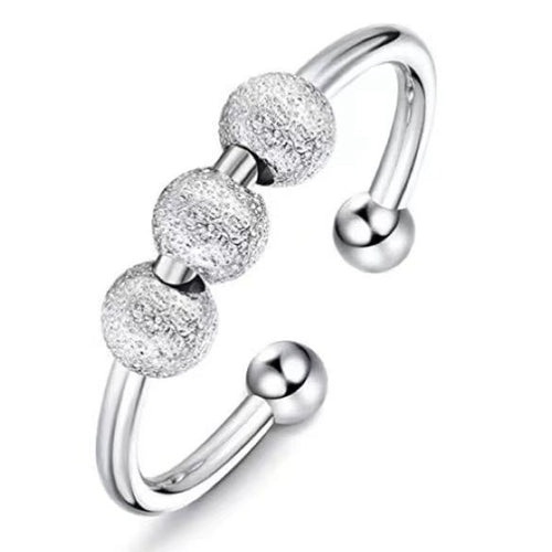 Damen Silber Ringe Set 6 Stück – Fidget Ringe Seitenansicht versilbert verstellbar