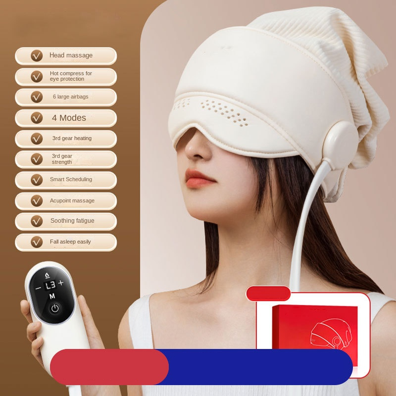 Airbag Kopfmassagegerät Wärmefunktion Massagehelm – Frontansicht