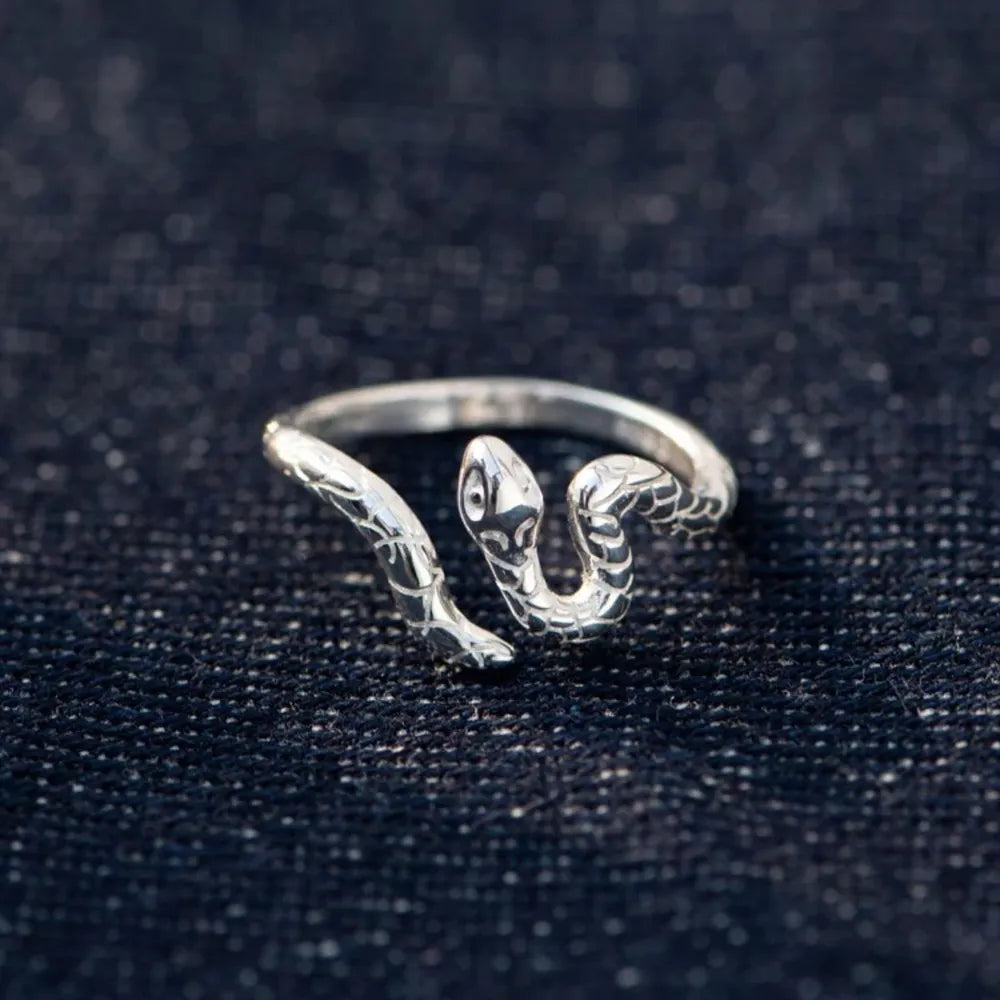 Schlangen-Ring echtes Sterling Silber – seitliche Ansicht