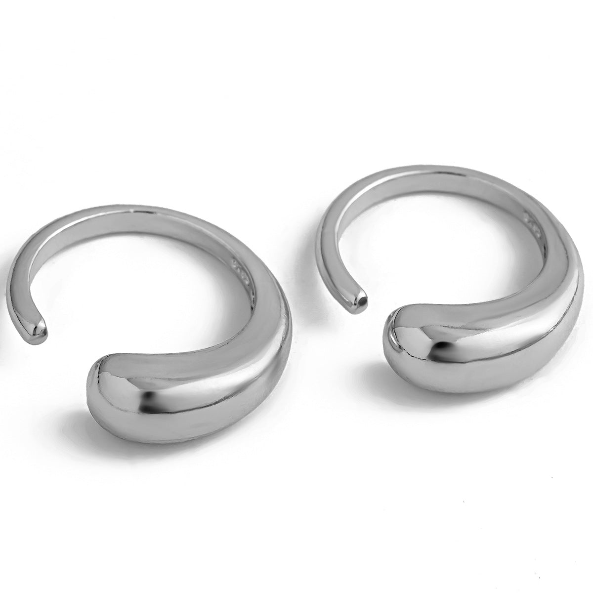 Geometrisches Ring-Set 3-teilig – Modeschmuck Legierung, Light Gold & Weißgold
