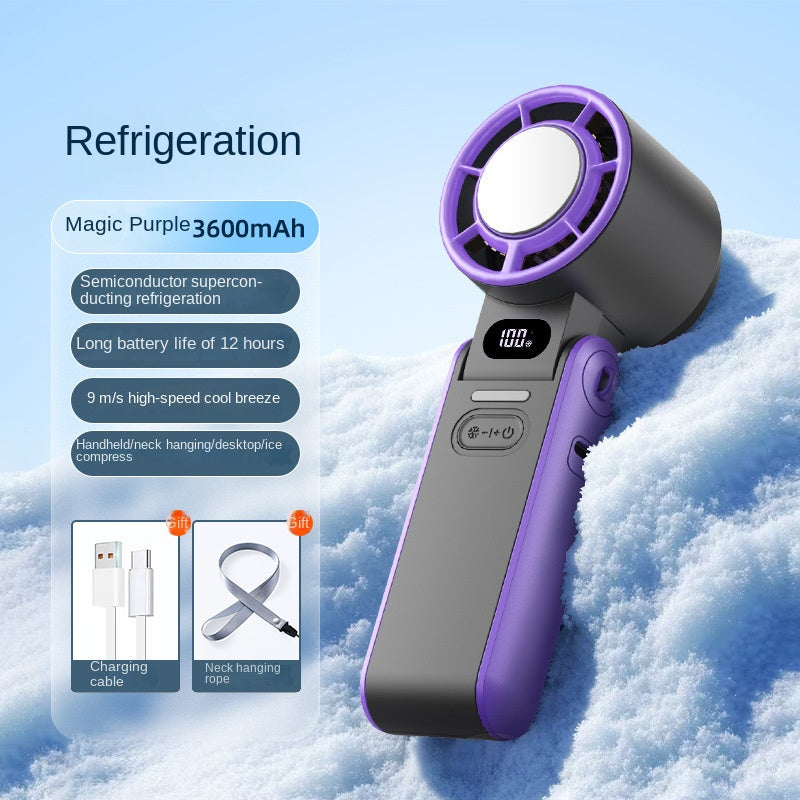 Faltbarer Nacken-Ventilator mit Digitalanzeige & stufenloser Geschwindigkeit – Kabelloser Halsventilator für Outdoor & Büro