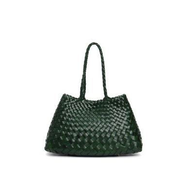 Retro Handtasche mit großer Kapazität – Handgewebte Echtleder Shopper Tote Bag