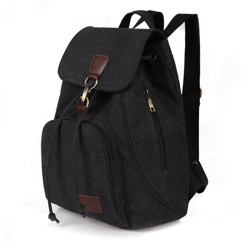 Retro Canvas Rucksack Damen – Vintage Schulrucksack, 40x30x15 cm, 4 Farben