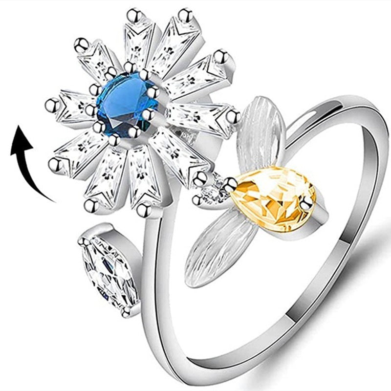 Silber Ringe Set 6er Damen – Knucklering Daumenring nickelfrei Rückansicht
