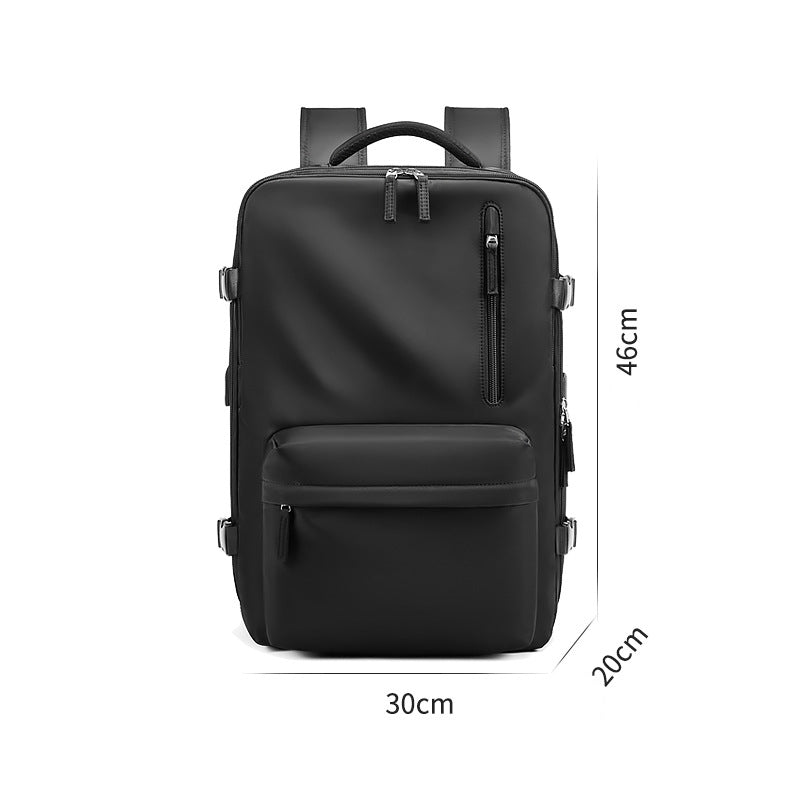 Wasserdichter Laptop Rucksack hell Detail – Fächer Seitentaschen USB-Port