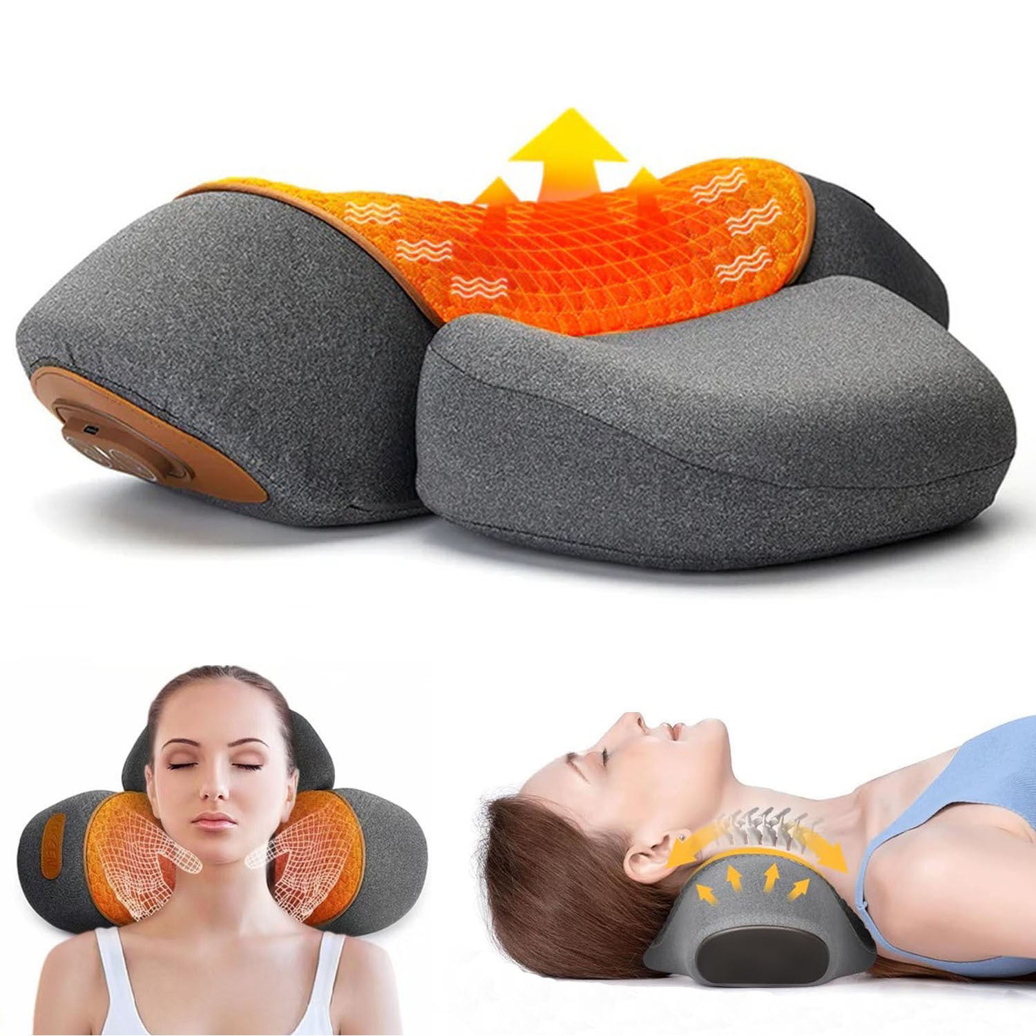 Nackenmassagekissen elektrisch 3-in-1 Vibration Wärme USB – kaufen | BodyLuxCare