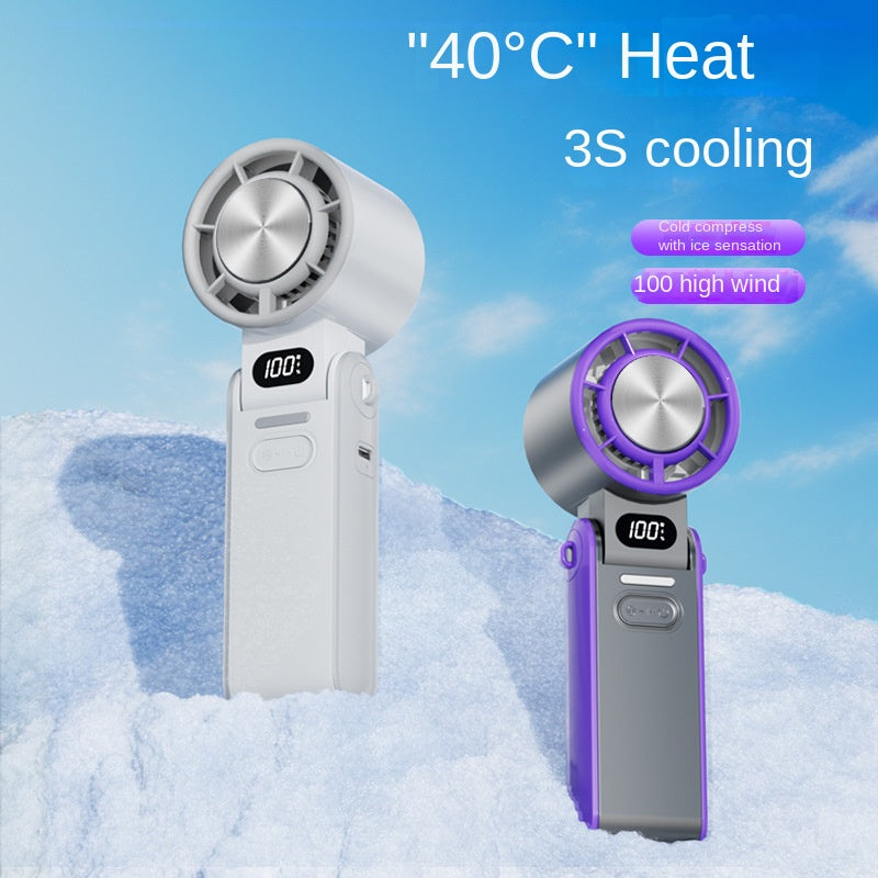 Faltbarer Nacken-Ventilator mit Digitalanzeige & stufenloser Geschwindigkeit – Kabelloser Halsventilator für Outdoor & Büro