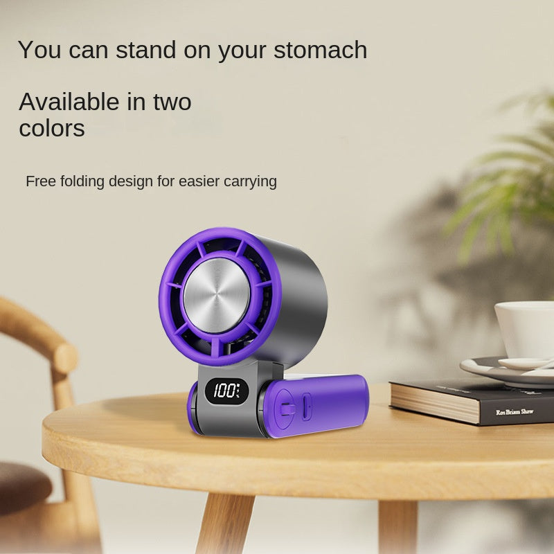 Faltbarer Nacken-Ventilator mit Digitalanzeige & stufenloser Geschwindigkeit – Kabelloser Halsventilator für Outdoor & Büro