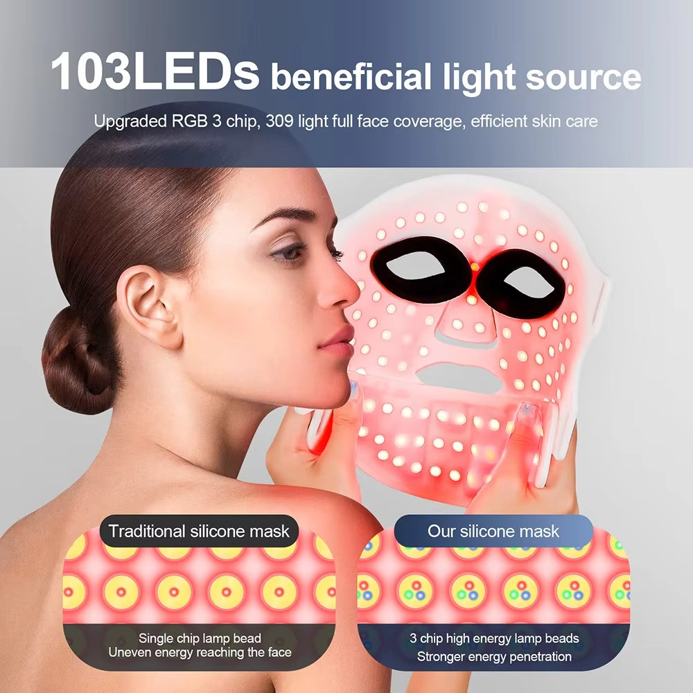 LED Silikon Gesichtsmaske BodyLuxCare – weißer Hintergrund