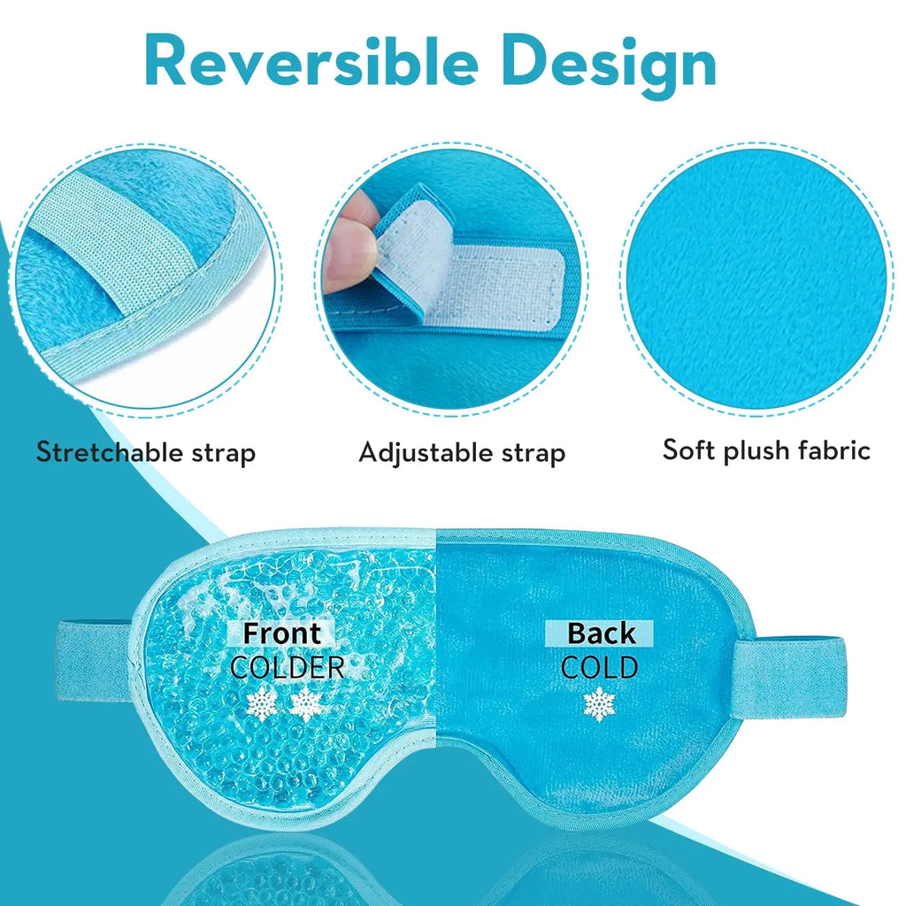 Augenmaske Gel Kühlung Seitenansicht – wiederverwendbar Plush-Seite 4 Farben