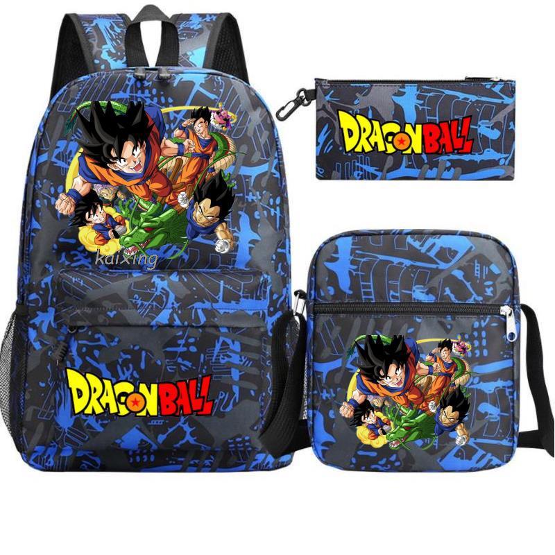 Anime Rucksack 3-teilig Seitenansicht – Canvas robust 45x32x13 cm Schule