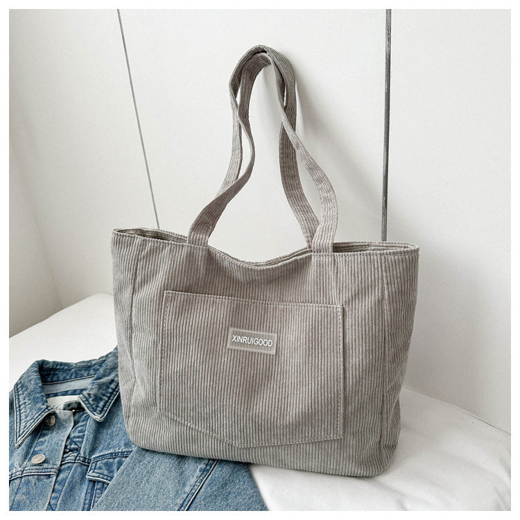 Cord-Umhängetasche Damen – Stilvolle Schultertasche aus Kord in 5 Farben – Variante 8 – Detailansicht