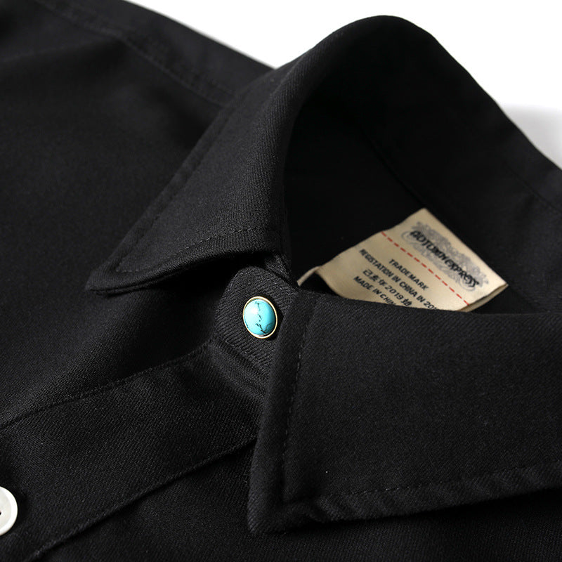Herrenhemd Oversize schwarz Rückseite – lockerer Schnitt Statement Sommer