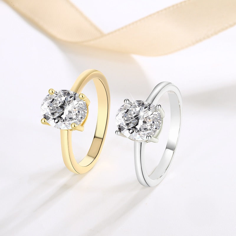 Moissanit Ring Princess-Schliff – Minimalistisch Elegant Damenring 925 Silber