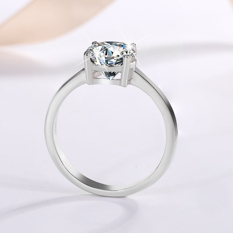 Moissanit Ring Princess-Schliff – Minimalistisch Elegant Damenring 925 Silber