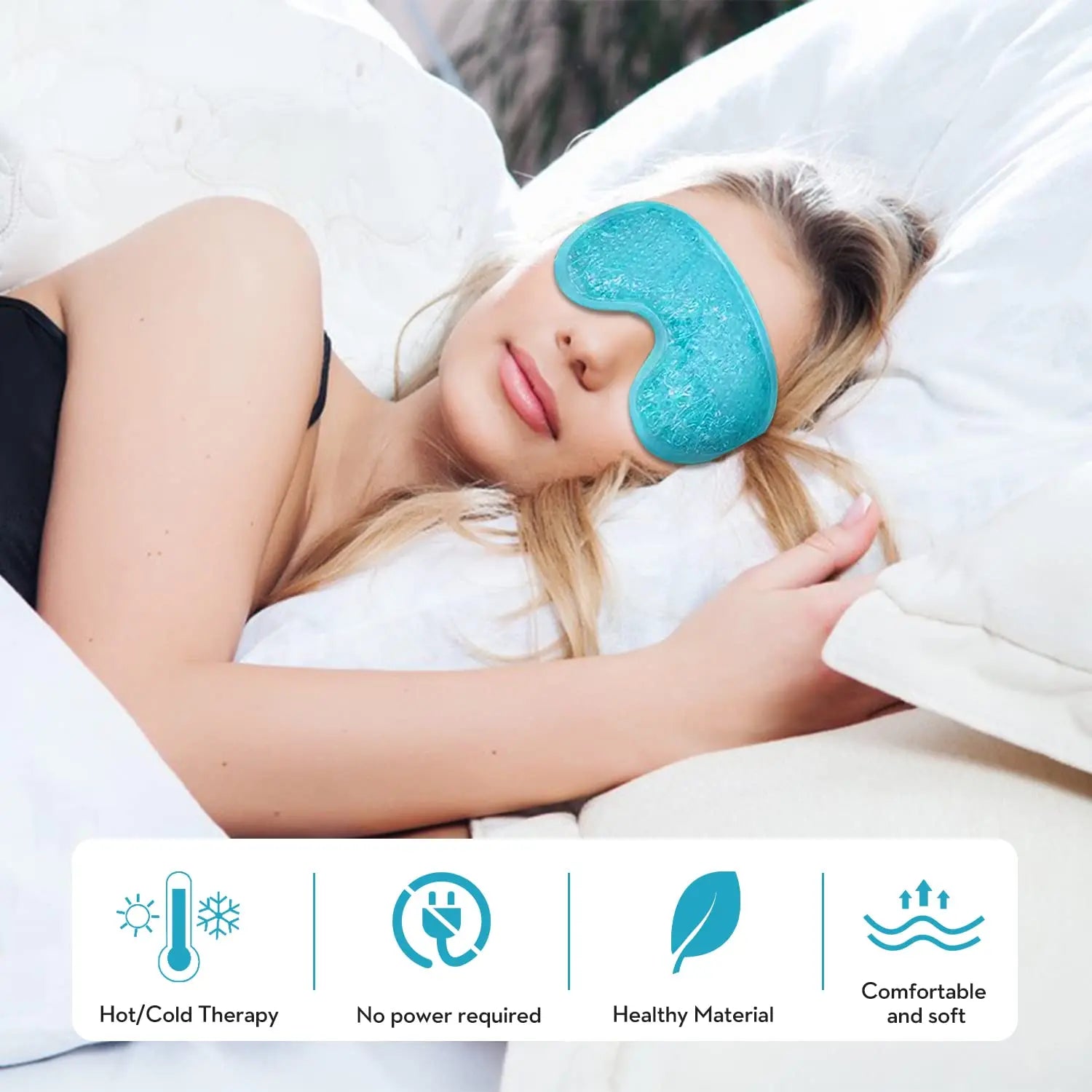 Gel Augenmaske blau Kühlung – wiederverwendbar ergonomisch 4 Farben