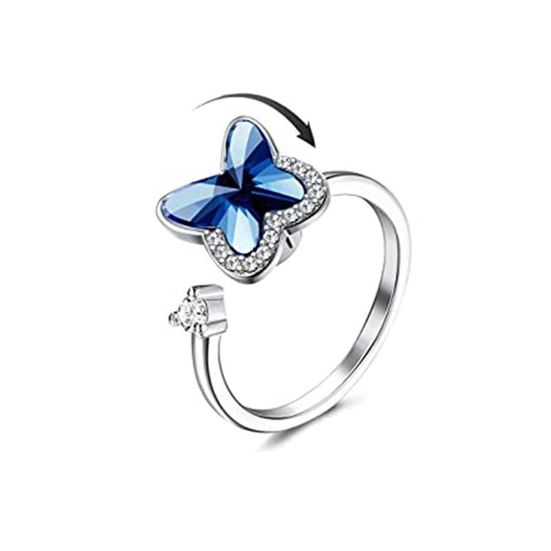Fidget Ring Damen silber verstellbar – Detailansicht Stapelring minimalistisch