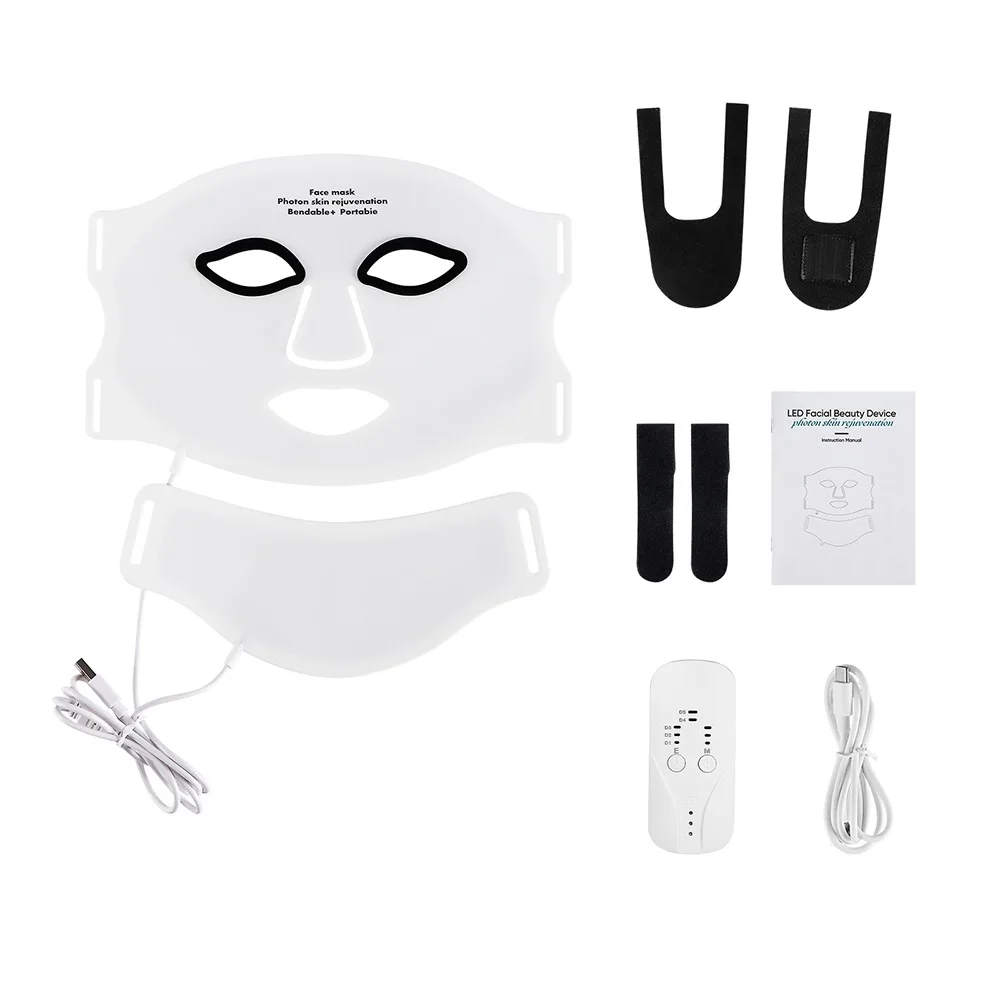 LED Gesichtsmaske 7 Farben Lichttherapie – Infografik