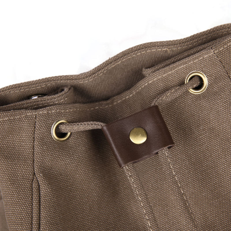 Retro Rucksack Damen Rückseite – Canvas 40x30x15 verstellbare Schulterriemen