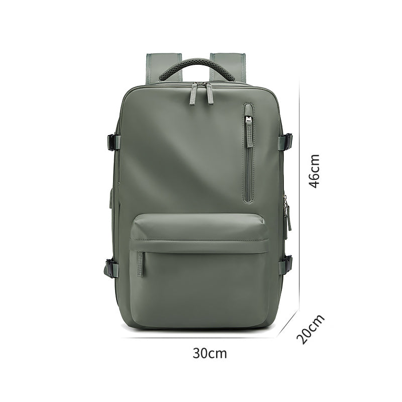 Laptop Rucksack USB alle 6 Farben – wasserdicht Leder-Optik Gesamtansicht