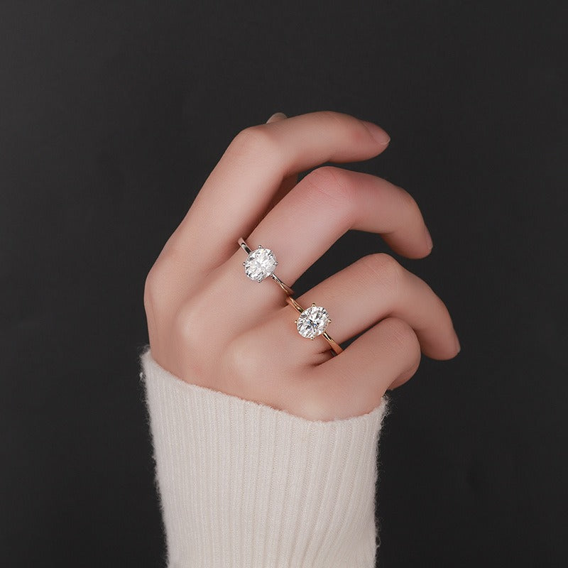 Moissanit Ring Princess-Schliff – Minimalistisch Elegant Damenring 925 Silber