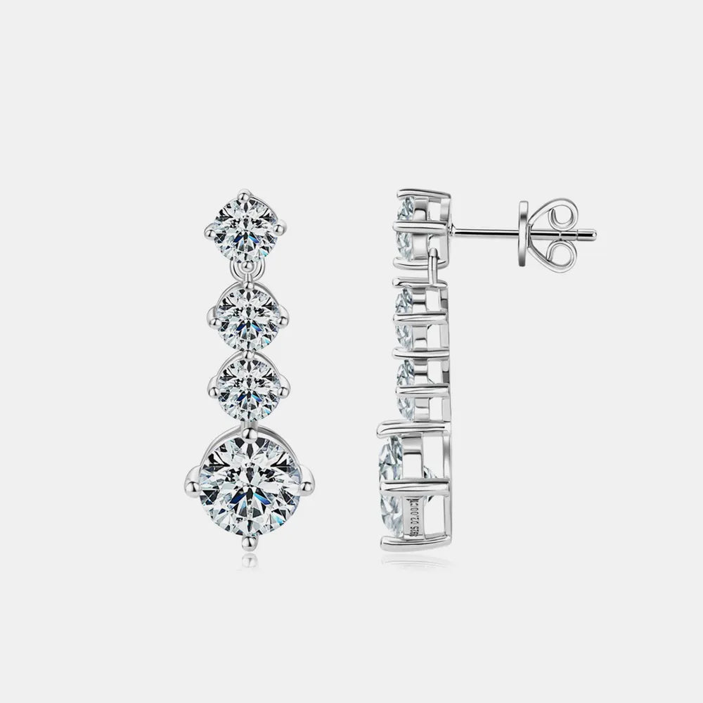 Moissanite Ohrringe 925 Silber – Nahaufnahme Stein Farbgrad D