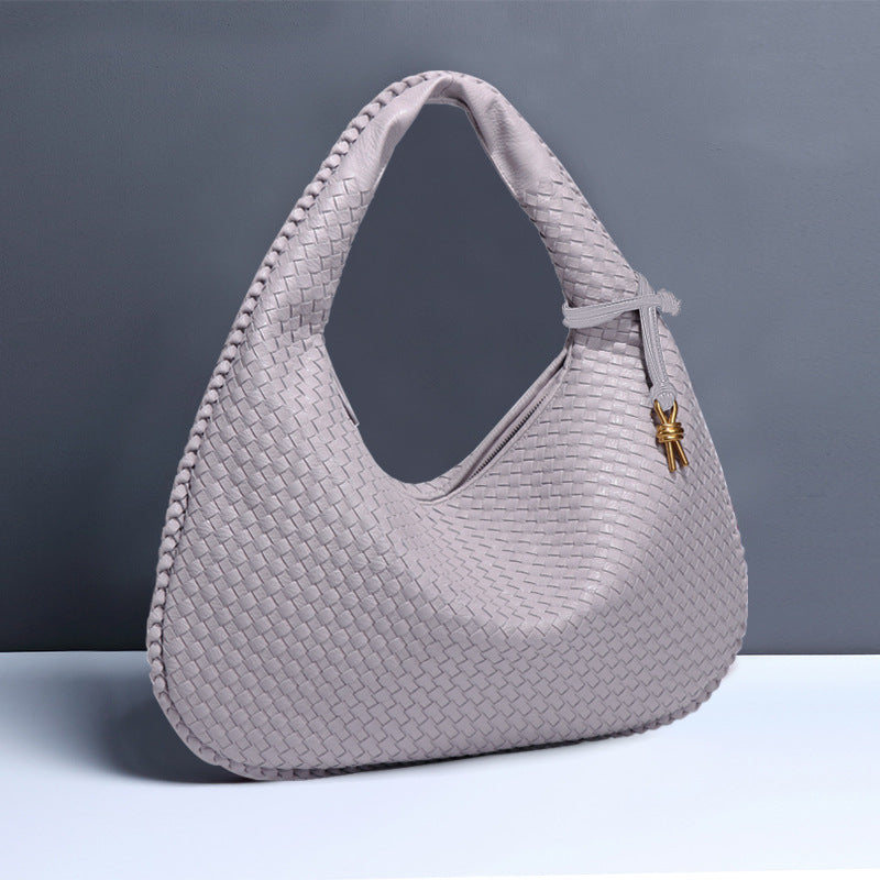 Halbmond Damentasche – Handgewebte Schulter- & Achseltasche aus PU-Leder