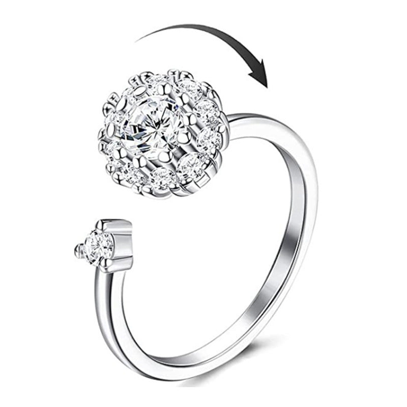 Verstellbare Silberringe Damen 6er Set – Fidget Stapelringe verschiedene Stile