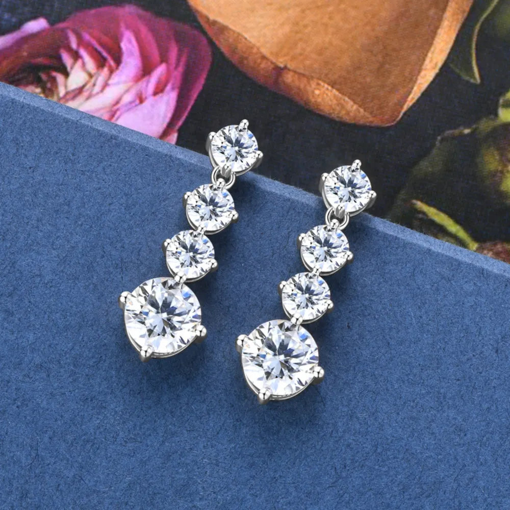 4 Karat Silber Ohrringe mit Moissanite – Verpackung und Zertifikat