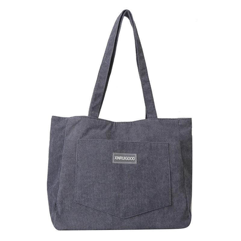 Cord-Umhängetasche Damen – Stilvolle Schultertasche aus Kord in 5 Farben – Variante 1 – Vorderansicht
