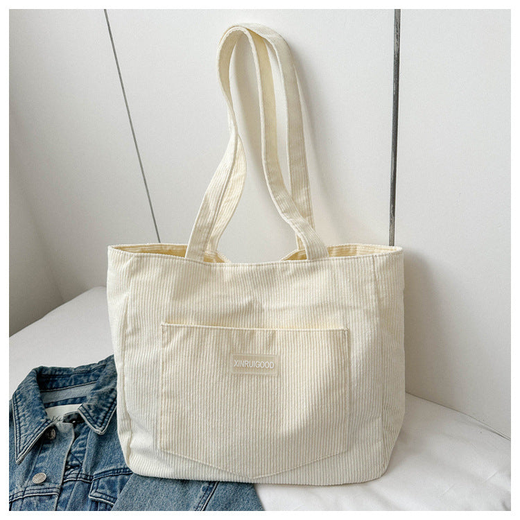 Cord-Umhängetasche Damen – Stilvolle Schultertasche aus Kord in 5 Farben – Variante 6 – Vorderansicht