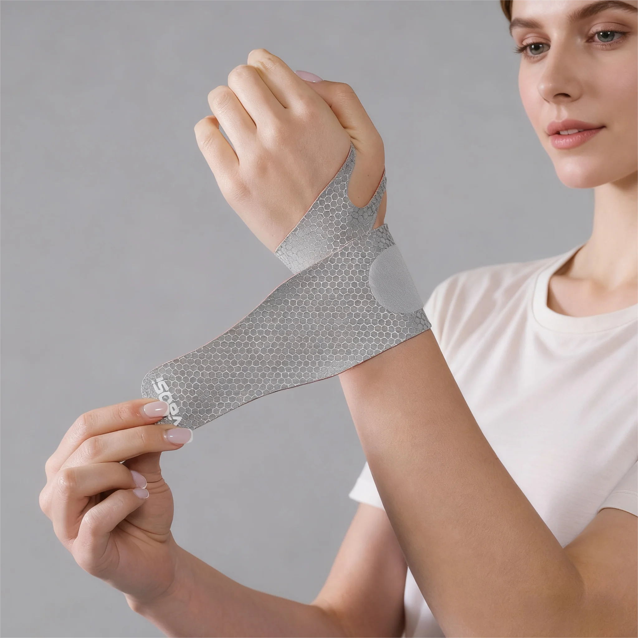 BodyLuxCare Handgelenksbandage Schwarz – Frontansicht verstellbar