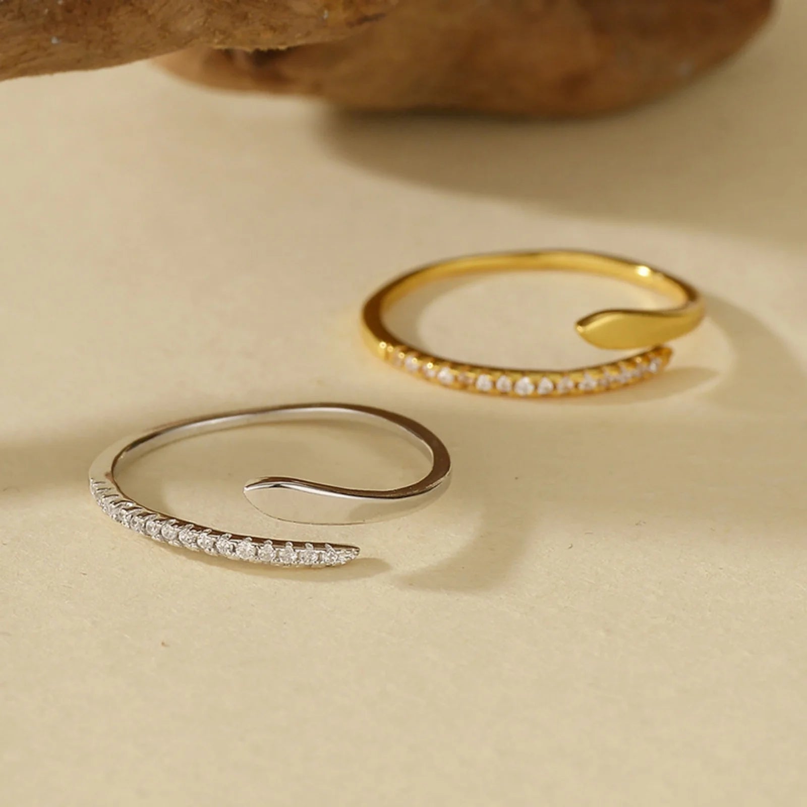 VEWANT Schlangen-Ring Silber – 925 Sterling Silber offen verstellbar