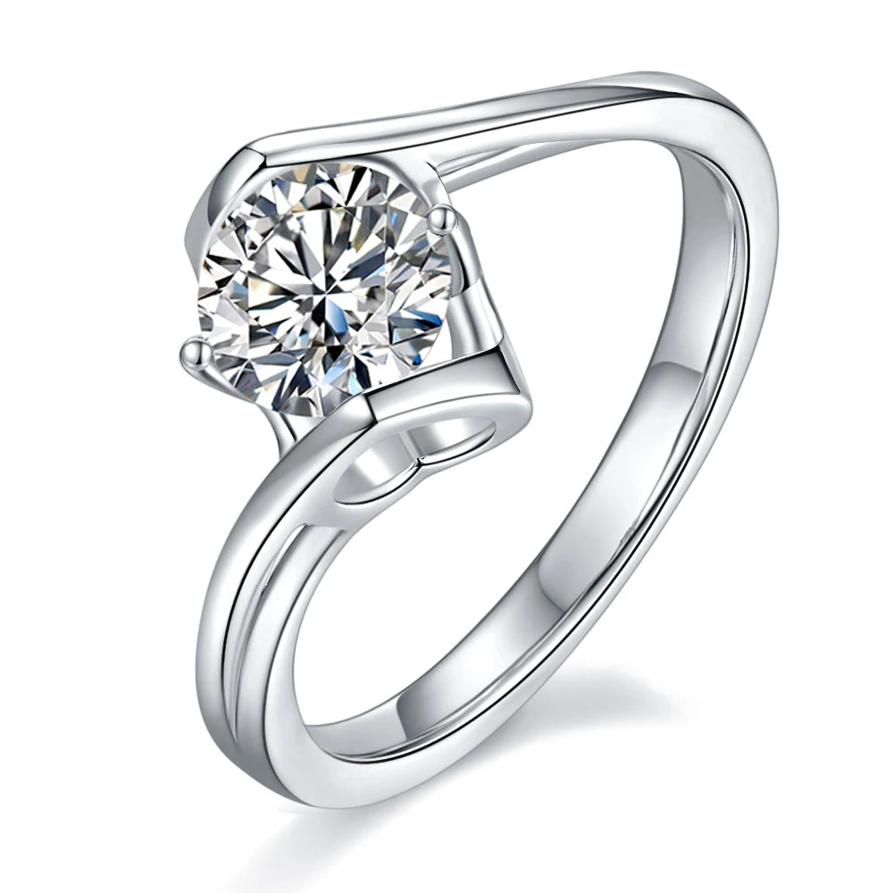 Moissanite Ring 18K Gold – 925 Silber Twisted Design GRA zertifiziert