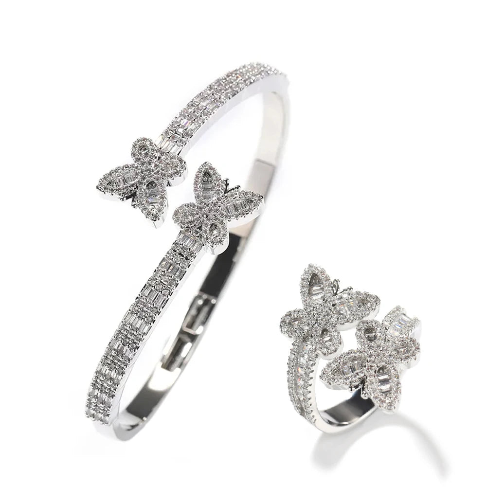 18K vergoldetes Schmetterlings-Schmuck-Set – Party & Event