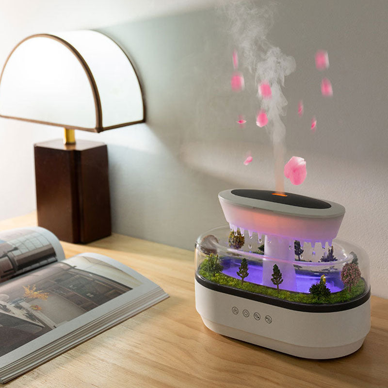 Aroma-Luftbefeuchter Regentropfen-Design Rosa Nebel Diffusor – BodyLuxCare
